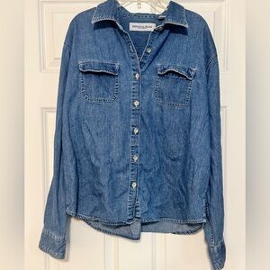 Vintage 90s Women’s Montana Blues Button Up Long Sleeve Denim Jean Shirt Large